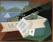 Juan Gris Guitar in front of the sea painting